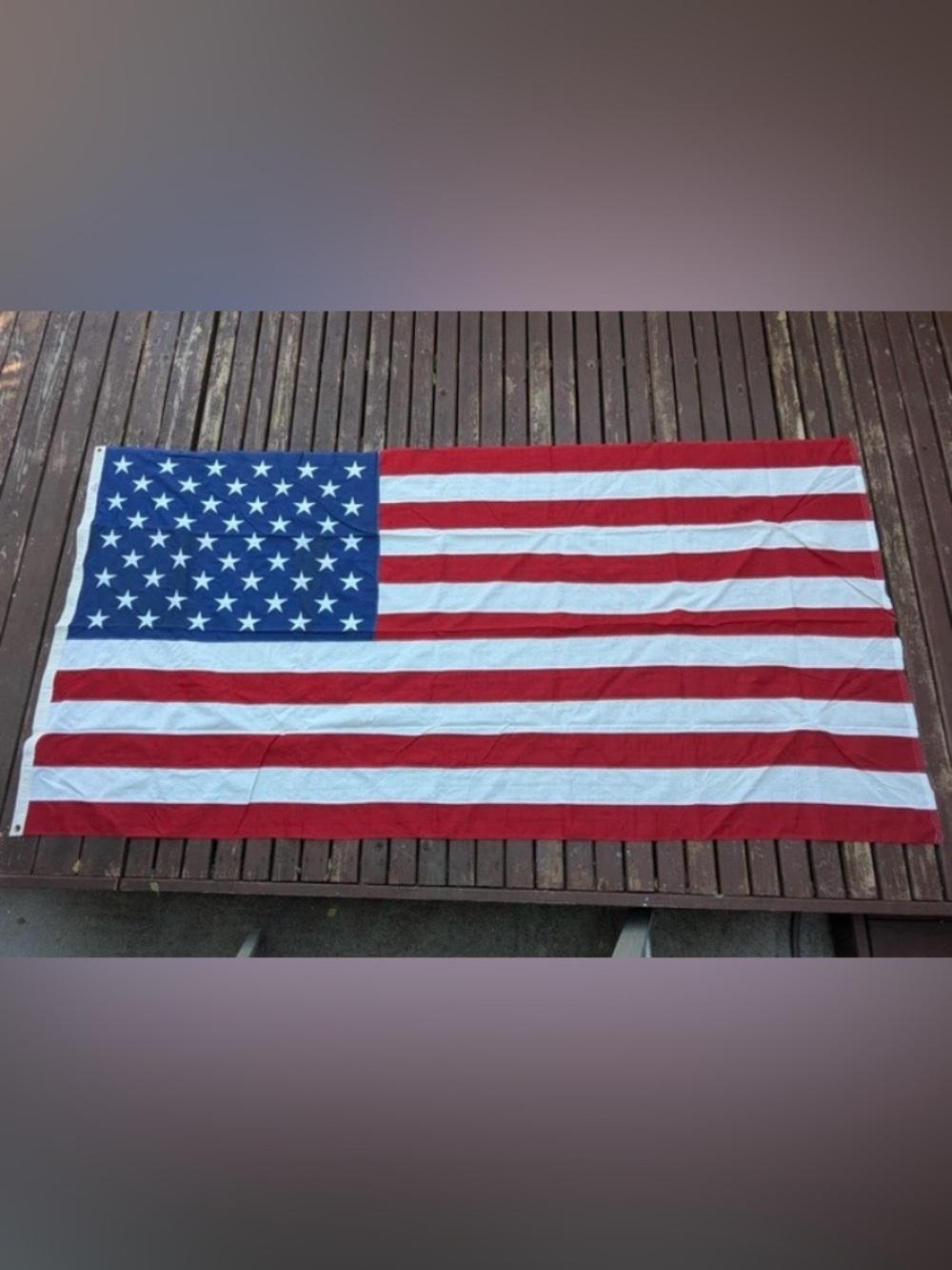 XL VINTAGE USA Valley Forge Flag "Best" 4.5' X 9.5' COTTON 50 STAR AMERICAN FLAG